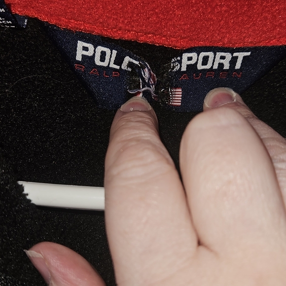 Vintage 90s Polo Ralph Lauren Polo Sport Black Fleece with Embroidered Logo - Picture 6 of 7